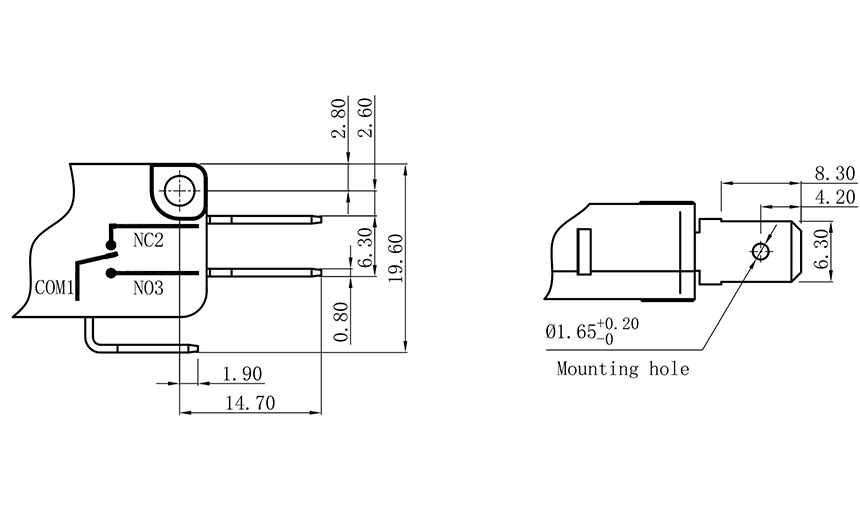 2 pin micro switch